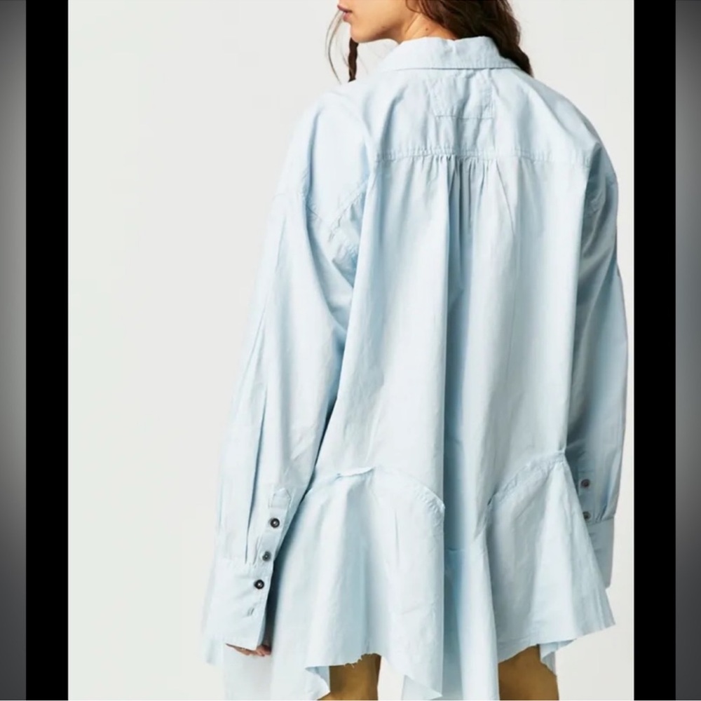❄️ FREE PEOPLE We the Free Freya Poplin Tunic in Lake Life - Picture 3 of 8